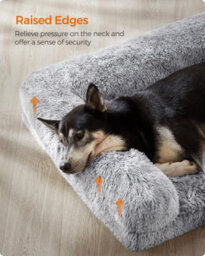 Songmics Fluffyhug Dog Lounger, Extra-Large Sofa For Big And Medium Dogs, Foam Mattress With Detachable Washable Cover, Grey Ombré - thumbnail 3