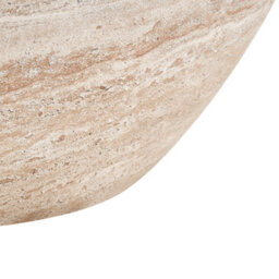 Wyld And Coco Beige Travertine-Effect Round Coffee Table With Integrated Handles, 68Cm Diameter, 36Cm High - thumbnail 5