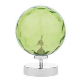 The Lighting Studio Esben Touch Table Lamp Polished Chrome With Green Dimpled Glass - thumbnail 2