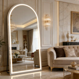 Cassilando White Arched Led Full Length Mirror/standing Wall Mirror180X80Cm/70.86X31.49In 3 Colour Modes Dimmable Floor Standing - thumbnail 6