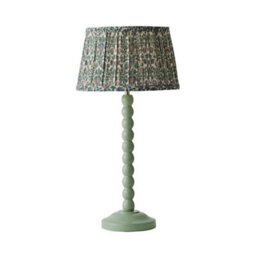 Valuelights Bobbin Pastel Green Table Lamp With Floral Pleated Shade And Bulb - thumbnail 8