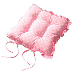 Homescapes Reversible Pink Frilled Cushion Seat Pad With Ties Cup Cakes - thumbnail 2