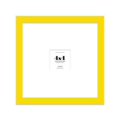 "4X4"" Yellow Picture Frame - 4X4"" Square Frame With 1X1"" Mount For 4X4""/1X1"" Pictures Moderrn Style Thin Edge, 1 Pack" - image 1