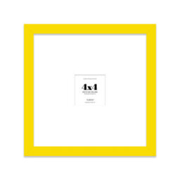 "4X4"" Yellow Picture Frame - 4X4"" Square Frame With 1X1"" Mount For 4X4""/1X1"" Pictures Moderrn Style Thin Edge, 1 Pack" - thumbnail 1