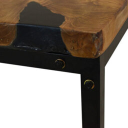 Berkfield Coffee Table Teak Resin 110X60X40 Cm Black And Brown - thumbnail 8