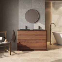 Plum&clay Eden Redwood Floorstanding Vanity Unit With Grey Glass Basin (W)1200mm - thumbnail 3