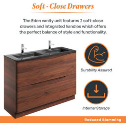 Plum&clay Eden Redwood Floorstanding Vanity Unit With Grey Glass Basin (W)1200mm - thumbnail 6