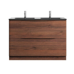Plum&clay Eden Redwood Floorstanding Vanity Unit With Grey Glass Basin (W)1200mm - thumbnail 5