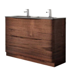 Plum&clay Eden Redwood Floorstanding Vanity Unit With Grey Glass Basin (W)1200mm