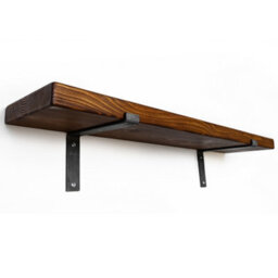 Toolty Rustic Handmade Wall Shelf, Wall Mounted, 140Cm X 22.5Cm Down Design, Walnut, Handcrafted Vintage Style - thumbnail 5