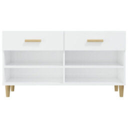 Vidaxl Shoe Cabinet High Gloss White 102X35X55 Cm Engineered Wood - thumbnail 6