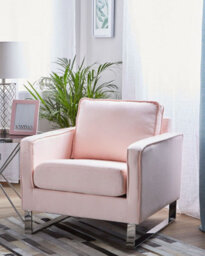 Beliani  Armchair Vind Fabric Pink - thumbnail 2