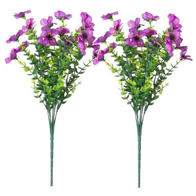 2 Pack 2 - Piece Bundle Of Artificial Flowers, Uv - Resistant Outdoor Plastic Greenery Plants For Indoor And Outdoor Use - image 1