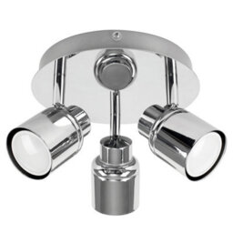 Valuelights Benton Chrome 3 Way Round Ip44 Bathroom Ceiling Spotlight And Warm Bulbs