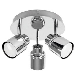 Valuelights Benton Chrome 3 Way Round Ip44 Bathroom Ceiling Spotlight And Warm Bulbs - thumbnail 7