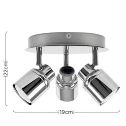 Valuelights Benton Chrome 3 Way Round Ip44 Bathroom Ceiling Spotlight And Warm Bulbs - thumbnail 8