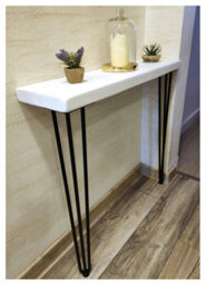 Moderix Rustic Console Table 225mm Hairpin 3R 711mm White Length Of 140Cm - thumbnail 2