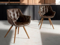 Angel Cerda Stylish Chocolate Brown Leatherette Dining Chair - thumbnail 2