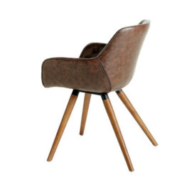Angel Cerda Stylish Chocolate Brown Leatherette Dining Chair - thumbnail 6
