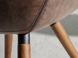 Angel Cerda Stylish Chocolate Brown Leatherette Dining Chair - thumbnail 4