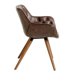 Angel Cerda Stylish Chocolate Brown Leatherette Dining Chair - thumbnail 5