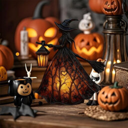 "Amorly 1 Pack 6.3"" Halloween Witch Lamp, Witch Hat Led Night Light, Spooky Decorative Table Lamp For Home,porch,tabletop,party Decoration" - thumbnail 3