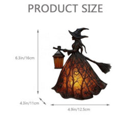 "Amorly 1 Pack 6.3"" Halloween Witch Lamp, Witch Hat Led Night Light, Spooky Decorative Table Lamp For Home,porch,tabletop,party Decoration" - thumbnail 7
