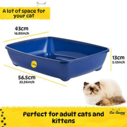 Cat Centre.Direct Cat Centre Xl Jumbo 56Cm Open Litter Tray With Rounded Corners In Dark Grey - thumbnail 4