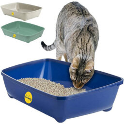 Cat Centre.Direct Cat Centre Xl Jumbo 56Cm Open Litter Tray With Rounded Corners In Dark Grey - thumbnail 1