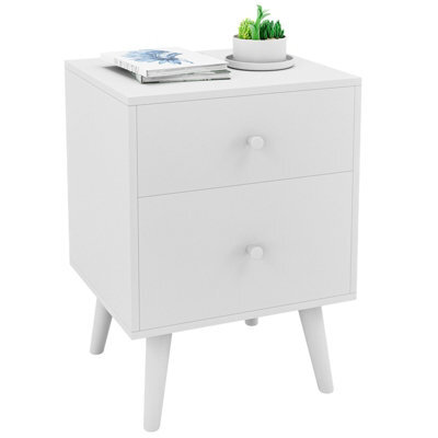 Gainoom 2-Drawer Nightstand Wooden Chest Of Drawers Space-Saving Beside Table End Table