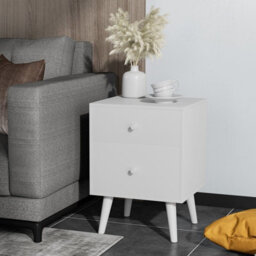 Gainoom 2-Drawer Nightstand Wooden Chest Of Drawers Space-Saving Beside Table End Table - thumbnail 4