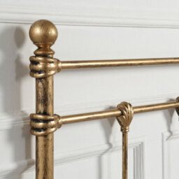 SlumberWorx Bayford Traditional Antique Brass King Size Metal Bed Frame - thumbnail 4