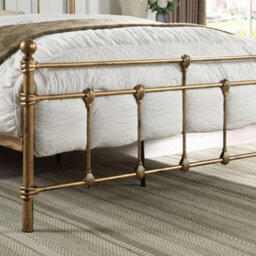 SlumberWorx Bayford Traditional Antique Brass King Size Metal Bed Frame - thumbnail 5
