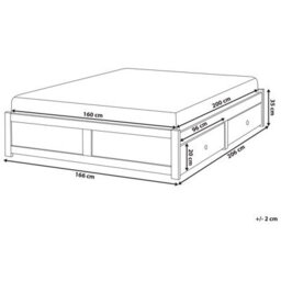 Beliani Bed With Storage Drawers Without Headboard Brux 160 X 200 Cm (Eu King Size) White - thumbnail 3