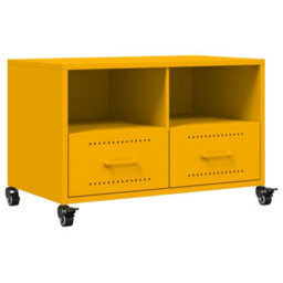 Berkfield Tv Cabinet Mustard Yellow 68X39X43.5 Cm Steel - thumbnail 2