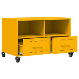 Berkfield Tv Cabinet Mustard Yellow 68X39X43.5 Cm Steel - thumbnail 9
