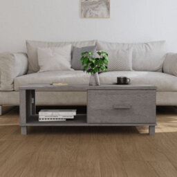 Walplus Coffee Table Hamar Light Grey 100X55X35 Cm Solid Wood Pine - thumbnail 3