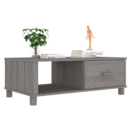 Walplus Coffee Table Hamar Light Grey 100X55X35 Cm Solid Wood Pine - thumbnail 4