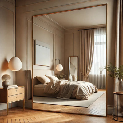 Jōbū Jobu Home - Takara, Full Length Leaner Gold Metal Rectangle Mirror - 200Cm X 120Cm - image 1