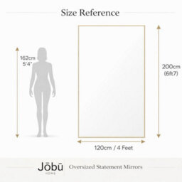 Jōbū Jobu Home - Takara, Full Length Leaner Gold Metal Rectangle Mirror - 200Cm X 120Cm - thumbnail 6