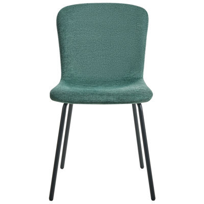 Wyld And Coco 4-Piece Green Upholstered Dining Chairs With Black Powder-Coated Iron Legs - Set Of 4 - image 1