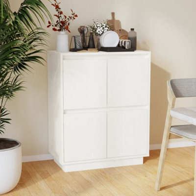 Vidaxl Sideboard White 60X34X75 Cm Solid Wood Pine - image 1