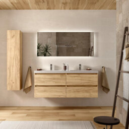 Cygnus bath Bequia Vanity Unit 140Cm Oak Toscana Basin Mineral Composite