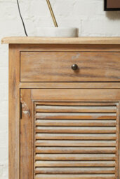 Orsina Mid Century 4 Drawers Whitewash Sideboard, Stylish Burnt Finish Sideboard, Perfectly Sized Sideboard - thumbnail 2