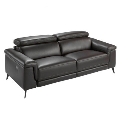 Angel Cerda Stylish 3-Seater Chocolate Brown Leather Relax Sofa For Ultimate Comfort - image 1