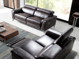 Angel Cerda Stylish 3-Seater Chocolate Brown Leather Relax Sofa For Ultimate Comfort - thumbnail 2