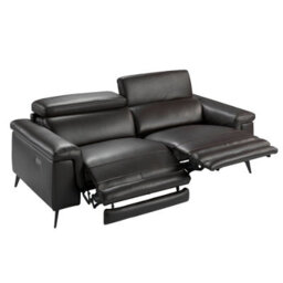Angel Cerda Stylish 3-Seater Chocolate Brown Leather Relax Sofa For Ultimate Comfort - thumbnail 6