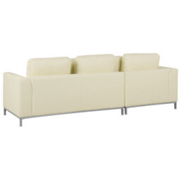 Beliani Corner Sofa 5 Seater Oslo Leather Light Beige With Ottoman Right Hand - thumbnail 6