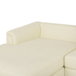 Beliani Corner Sofa 5 Seater Oslo Leather Light Beige With Ottoman Right Hand - thumbnail 9