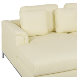 Beliani Corner Sofa 5 Seater Oslo Leather Light Beige With Ottoman Right Hand - thumbnail 8